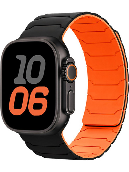 Hoco WA39 Λουράκι Σιλικόνης Black / Orange (Apple Watch 38 / 40 / 41 / 42mm)