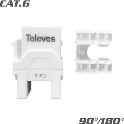 Televes 209901 Keystone Jack RJ45 Utp Cat.6 Θηλυκό 90/180 white