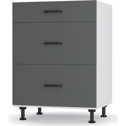Modest Κάτω Ντουλάπι Συρταριέρα Ανθρακί 60x48x82