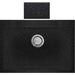 Crown Quadra Q-70 Ένθετος Νεροχύτης Γρανίτη Nero 70x50cm