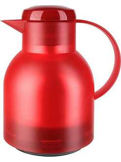 Emsa Samba Vacuum Jug Quick Press Κανάτα Θερμός Πλαστικό 1lt Κόκκινο