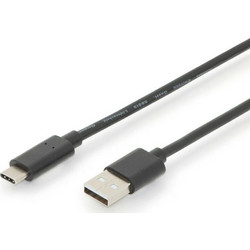 Digitus Regular USB 2.0 Cable USB-C male - USB-A male Μαύρο 3m (AK-300148-030-S)