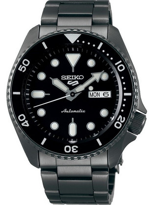 Seiko 5 Sports Ανδρικό Ρολόι Αυτόματο με Γκρι Μεταλλικό Μπρασελέ SRPD65K1
