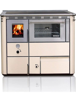 Senko C-25 Beige Ξυλόσομπα Καλοριφέρ Αερόθερμη με Φούρνο