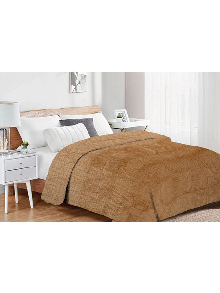 Κουβέρτα Coral Fleece Jacquard Brick 02 160X220 Beige 100% Polyester Dimcol