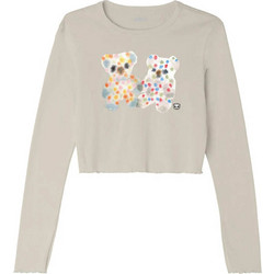 Obey Γυναικεία μακρυμάνικη μπλούζα Watercolor Teddy Bears Cropped Jess Rib Fitted Tee LS 263762401-WGR