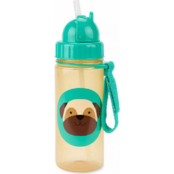Skip Hop Zoo Pug Παιδικό Μπουκάλι Πλαστικό BPA Free με Καλαμάκι Τιρκουάζ 384.5ml