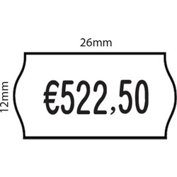 Ετικέτες ετικετογράφου 26x12 λευκές permanent οβάλ Printex
