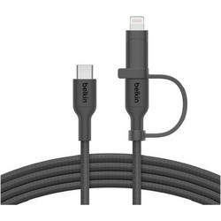 Belkin Braided USB to Type-C / Lightning Cable Μαύρο 1.5m (CAC003HQ1.5MBK)