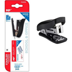 MP mini συρραπτικό με ανταλλακτικά PA636, 24/6-26/6, 10 φύλλα, μαύρο