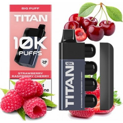 ΗΛΕΚΤΡ. ΤΣΙΓΑΡΟ GIGA 10.000PUFFS TITAN STRAWBERRY RASPBERRY CHERRY