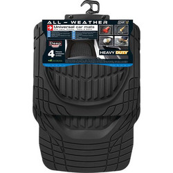 Car+ Πατάκια Αυτοκινήτου Λαστιχένια Μαύρα Sand Heavy Duty με σκάφη σετ 4 τμχ