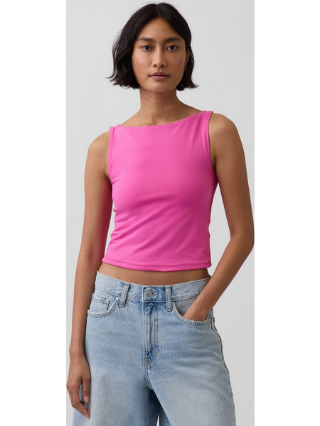 Γυναικεία Αμάνικη Μπλούζα από Ζέρσεϊ Happy pink