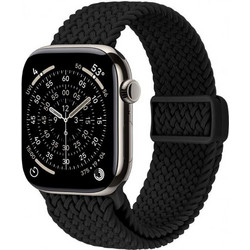 Crong Wave Braided Λουράκι Υφασμάτινο Black (Apple Watch 44 / 45 / 46 / 49mm)