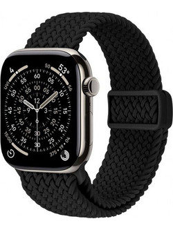 Crong Wave Braided Λουράκι Υφασμάτινο Black (Apple Watch 44 / 45 / 46 / 49mm)