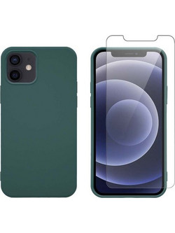 Redshield iPhone 12/12 Pro Silicone Green & Tempered Glass Θήκη Κινητού & Προστατευτικό Οθόνης