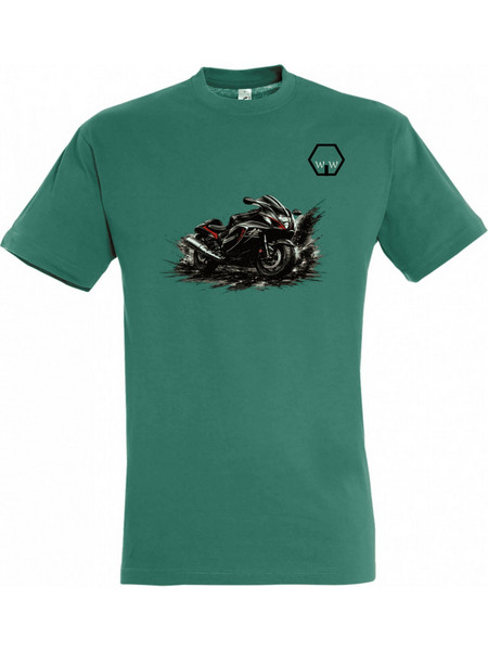 T-shirt Στάμπα Motorcycle Πρασινο