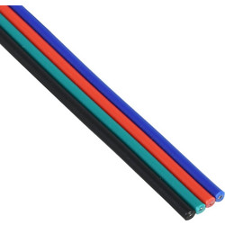GloboStar(R) 70736 Εύκαμπτο Πλακέ Καλώδιο 1m RGB 4 x 0.25mm
