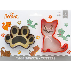 Κουπάτ γάτα και πατούσα 6,5 και 8cm Decora