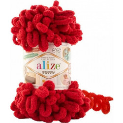 Alize Νήμα Πλεξίματος Συνθετικό Puffy 9m 100gr κοκκινο σκουρο