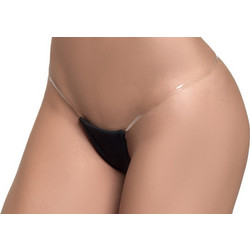 Mapale- Minimalist Thong, Transparent Straps- MAL114BLK
