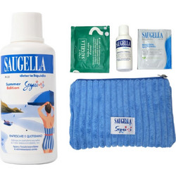 Saugella Seguimi Summer Edition Gift Set - Τσαντάκι με Υγρό Καθαρισμού 50ml, Μαντηλάκια & Sachet pH 4.5 Ευαίσθητης Περιοχής