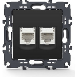 PRIME ΠΡΙΖΑ ΤΗΛΕΦΩΝΟΥ MAT ΑΝΘΡΑΚΙ ΜΕ ΒΥΣΜΑ 2XRJ11 CAT3 IP20 / 1000113105