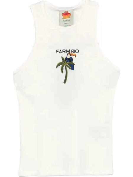FARM RIO TANK TOP TUCANISSIMO LOGO ΛΕΥΚΟ