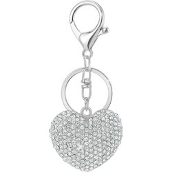 So Charm Μπρελόκ Καρδιά Bijou de Sac με Λαμπερούς Κρυστάλλους Swarovski, Ασημί B4366-ARGENT
