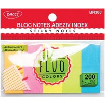 Αυτοκόλλητα Χαρτάκια DACO Σημειώσεων (Sticky Notes) 50x20mm - Neon Χρώματα