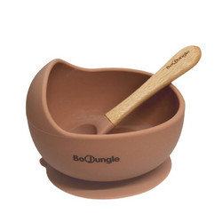 Bo Jungle B-Suction Βρεφικό Σετ Φαγητού Σιλικόνης Τερακότα