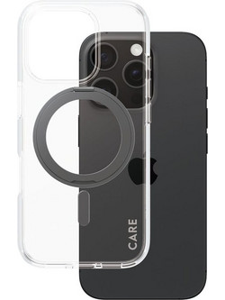Θήκη Apple iPhone 16 Pro - PanzerGlass MagSafe Kickstand Case - Transparent with Black Stand