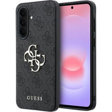 Guess PU 4G Metal Logo Case for Samsung Galaxy A37 Grey
