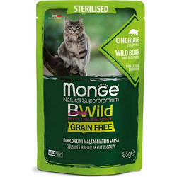 Monge Bwild Sterilised Grain Free with Wild Boar & Vegetables in Gravy 85gr