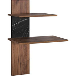 ΡΑΦΙ ΤΟΙΧΟΥ 2 ΘΕΣΕΩΝ Fylliana Miami TOBACCO ΜΕ BLACK MARBLE ΧΡΩΜΑ 80x26x100εκ