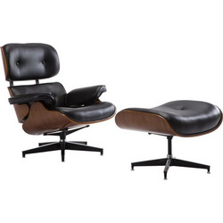 Relax Πολυθρόνα με Σκαμπό Σαλονιού Καθιστικού PU Μαύρο c530916