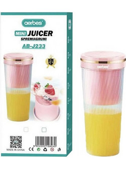 Aerbes AB-J233 Φορητό Μπλέντερ για Smoothie 350ml Ροζ