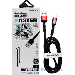 Treqa CA-8551 to micro USB Cable Κόκκινο 1m (101246)