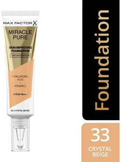 Max Factor Miracle Pure Skin 33 Crystal Beige Liquid Foundation SPF30 30ml