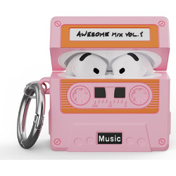 Cassette Tape Design with Strap Θήκη για AirPods 4/5-Pink OEM