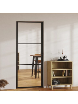vidaXL Πόρτα Εσωτερική Γυάλινη Μαύρη 83x201.5cm 151199