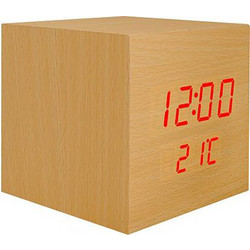 LTC ψηφιακό ρολόι LXLTC04 με ξυπνητήρι & θερμόμετρο, επιτραπέζιο, καφέ