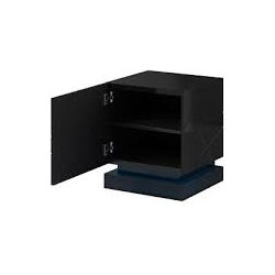 QIU bedside table 2 pcs. 46x41.5x53 cm black gloss/black gloss