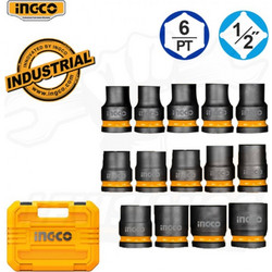 INGCO HKISSD12141 ΚΑΡΥΔΑΚΙΑ IMPACT - ΑΕΡΟΣ 1/2" ΣΕΤ 14ΤΜΧ & BΑΛΙΤΣΑ