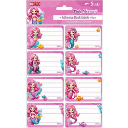 Σχολικές Ετικέτες Αυτοκόλλητες Sticki Pink Mermaid 16τμχ