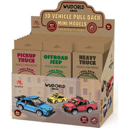Robotime Pull Back Road Vehicles Ξύλινο 3D Παζλ