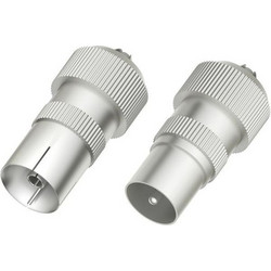 COAXIAL ANTENNA CONNECTORS PLUG HAMA 205211 SOCKET METAL 2 PIECES