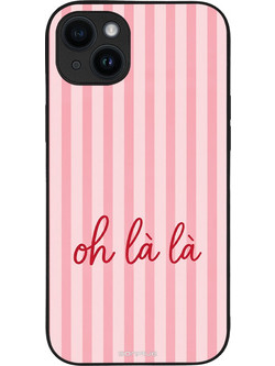 Sonique Stripe Stories Series Θήκη με Σχέδιο «Oh La La» Pink (iPhone 14 Plus)