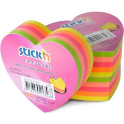 Stick'N Κύβος Αυτοκόλλητα 67x67mm Καρδιά Neon Χρώματα 250 Φύλλα (550.21356)
