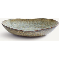 Μικρή πιατέλα από stoneware με αντιδραστική εφυάλωση Π25cm